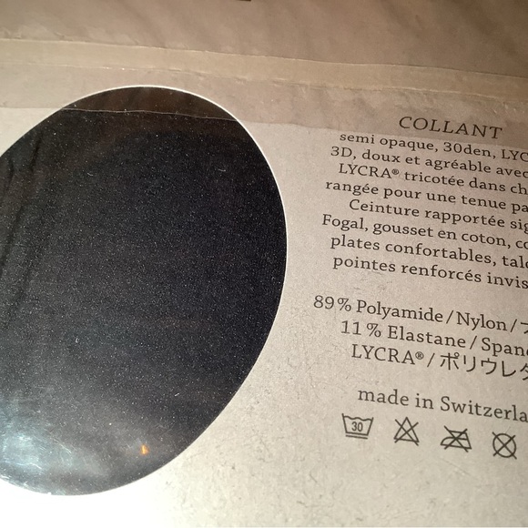 Fogal semi opaque pantyhose, 30 denier, style 138N, color noir (black), size: M - Picture 10 of 12